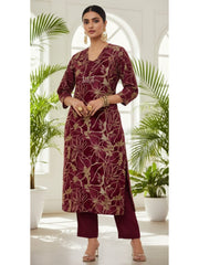 Floral Embroidered Straight Kurta Set