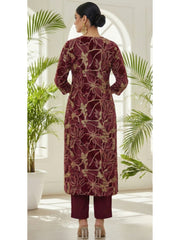 Floral Embroidered Straight Kurta Set