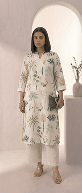 Women’s Printed Cotton Flex Kurta Set with Palazzo - Tevar Studio