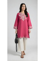 Pink Embroidered Cotton Kurta Set