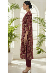 Floral Embroidered Straight Kurta Set