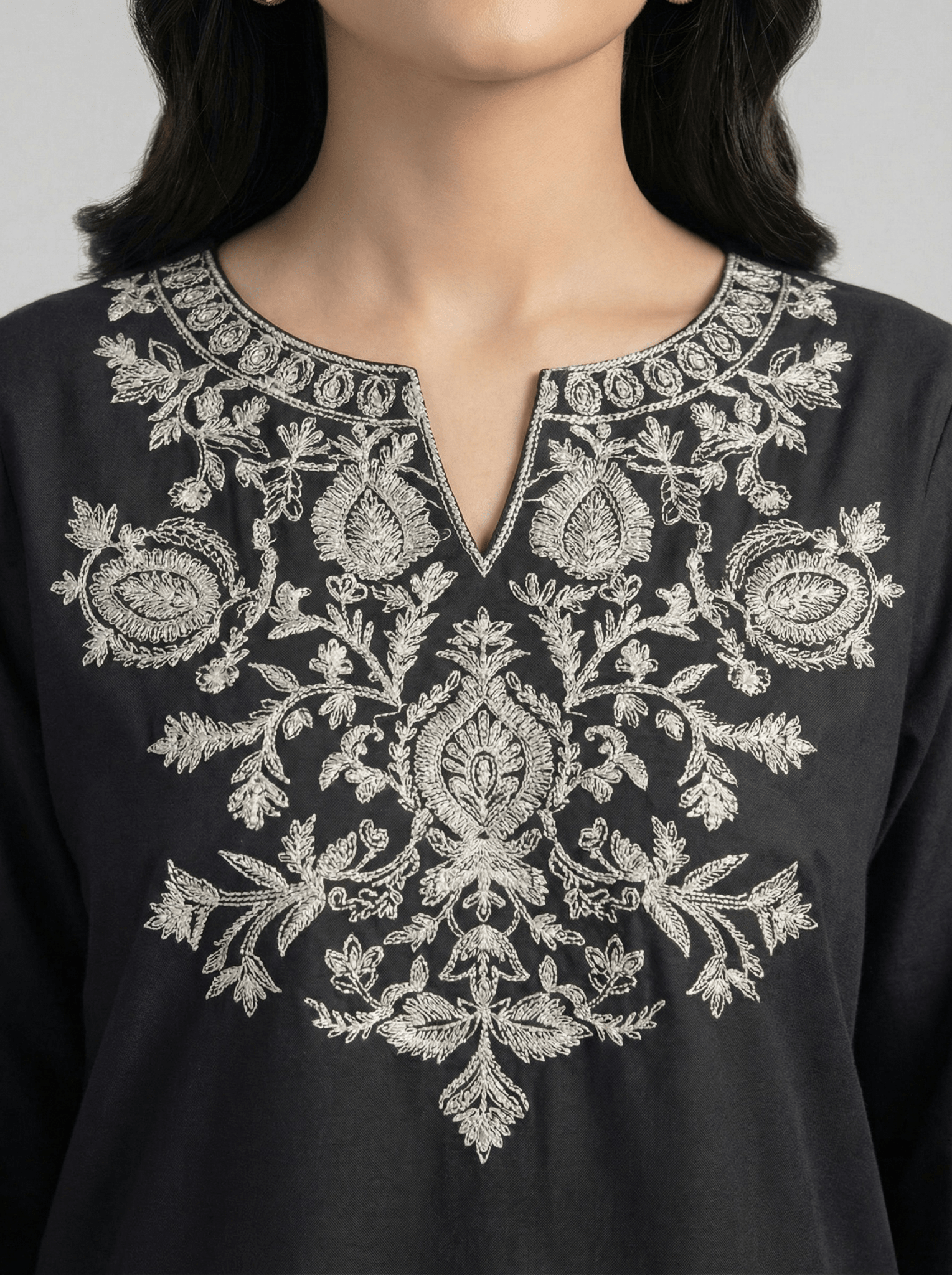 Pink Embroidered Cotton Kurta Set - Tevar Studio