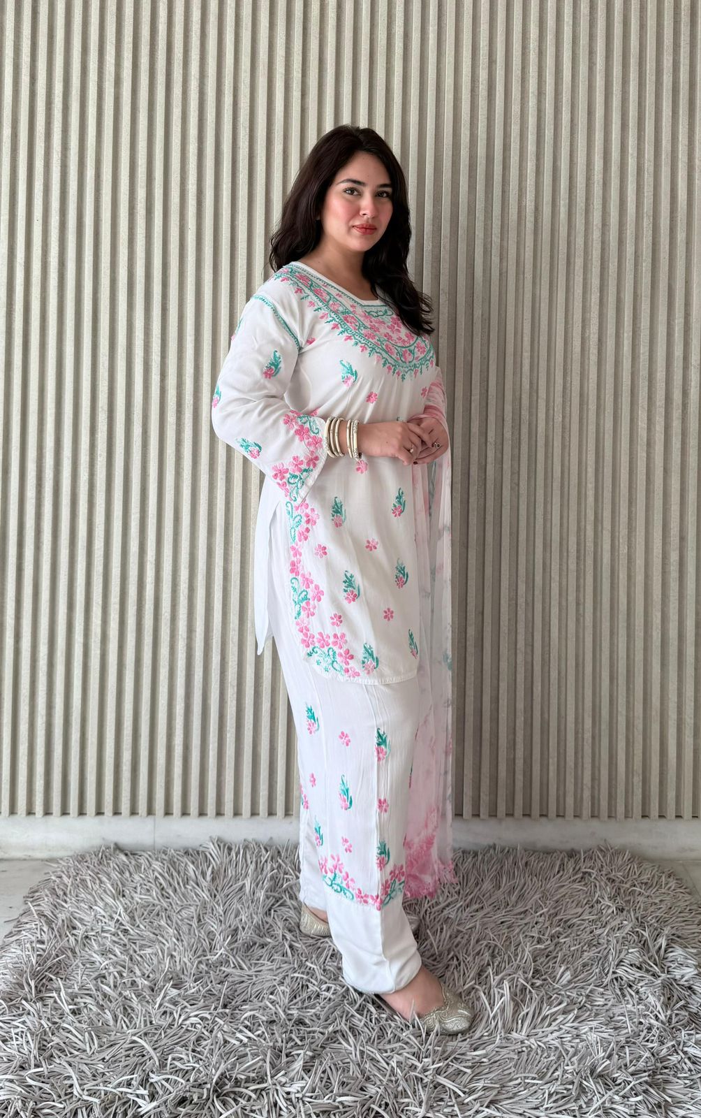 Premium Mul Modal Parsi Pant Suit Set with Dupatta - Tevar Studio