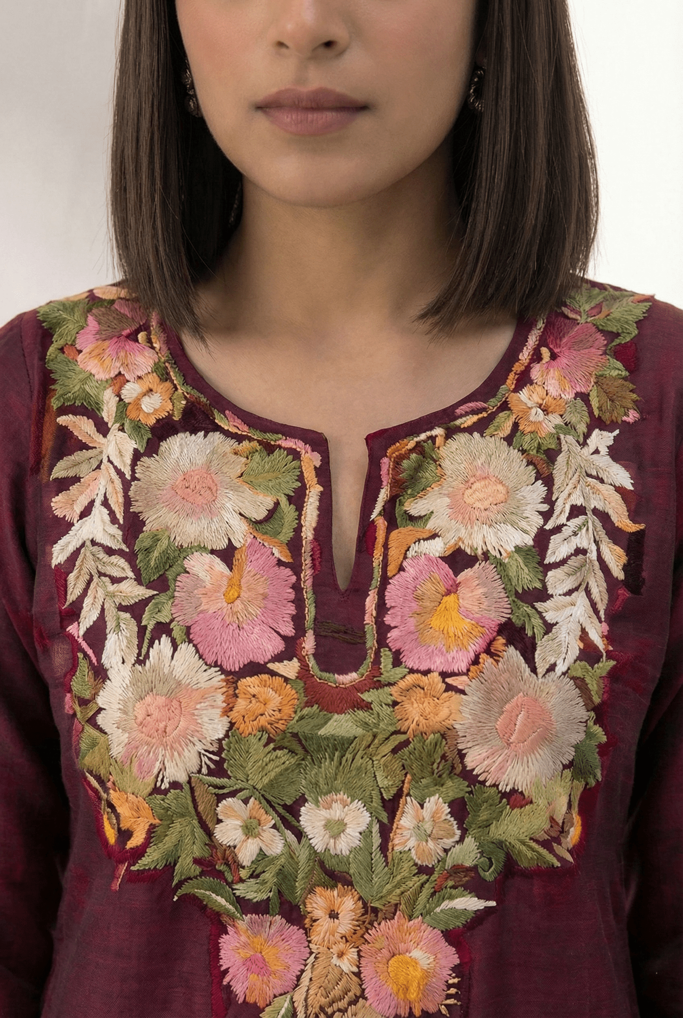 Women’s Kashmiri Embroidered Cotton Co - ord Set - Tevar Studio
