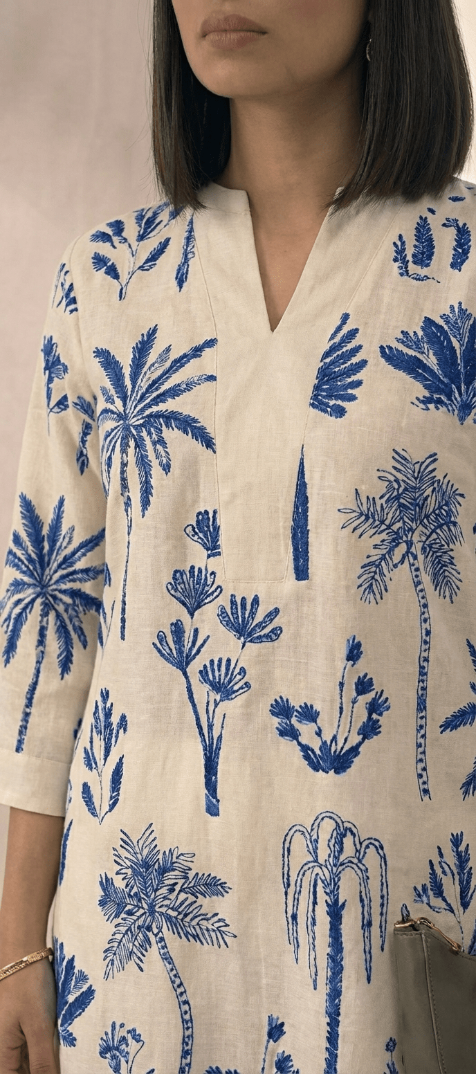 Women’s Printed Cotton Flex Kurta Set with Palazzo - Tevar Studio