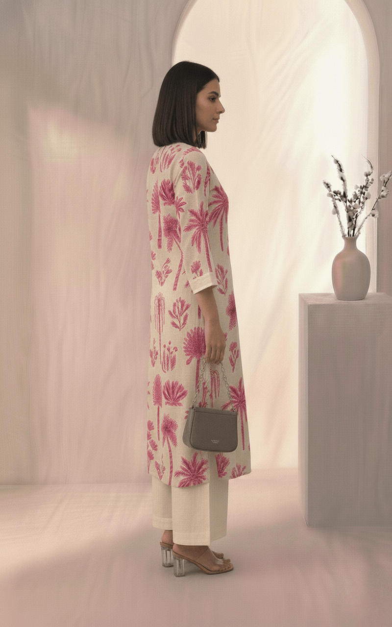 Women’s Printed Cotton Flex Kurta Set with Palazzo - Tevar Studio