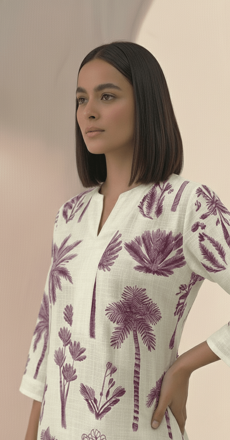 Women’s Printed Cotton Flex Kurta Set with Palazzo - Tevar Studio