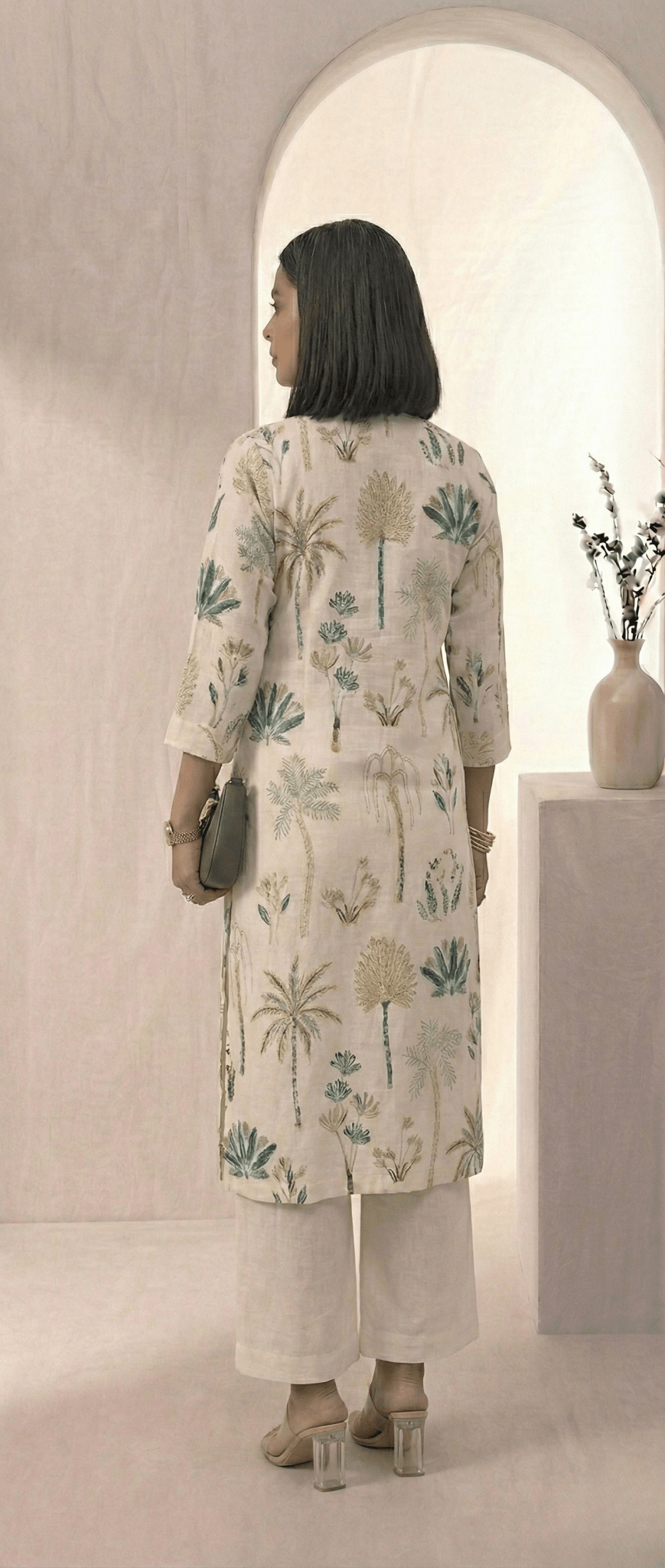 Women’s Printed Cotton Flex Kurta Set with Palazzo - Tevar Studio