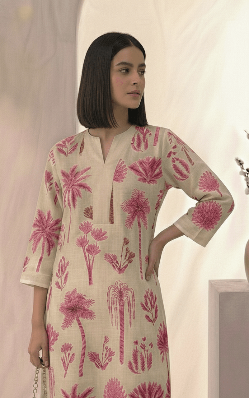 Women’s Printed Cotton Flex Kurta Set with Palazzo - Tevar Studio