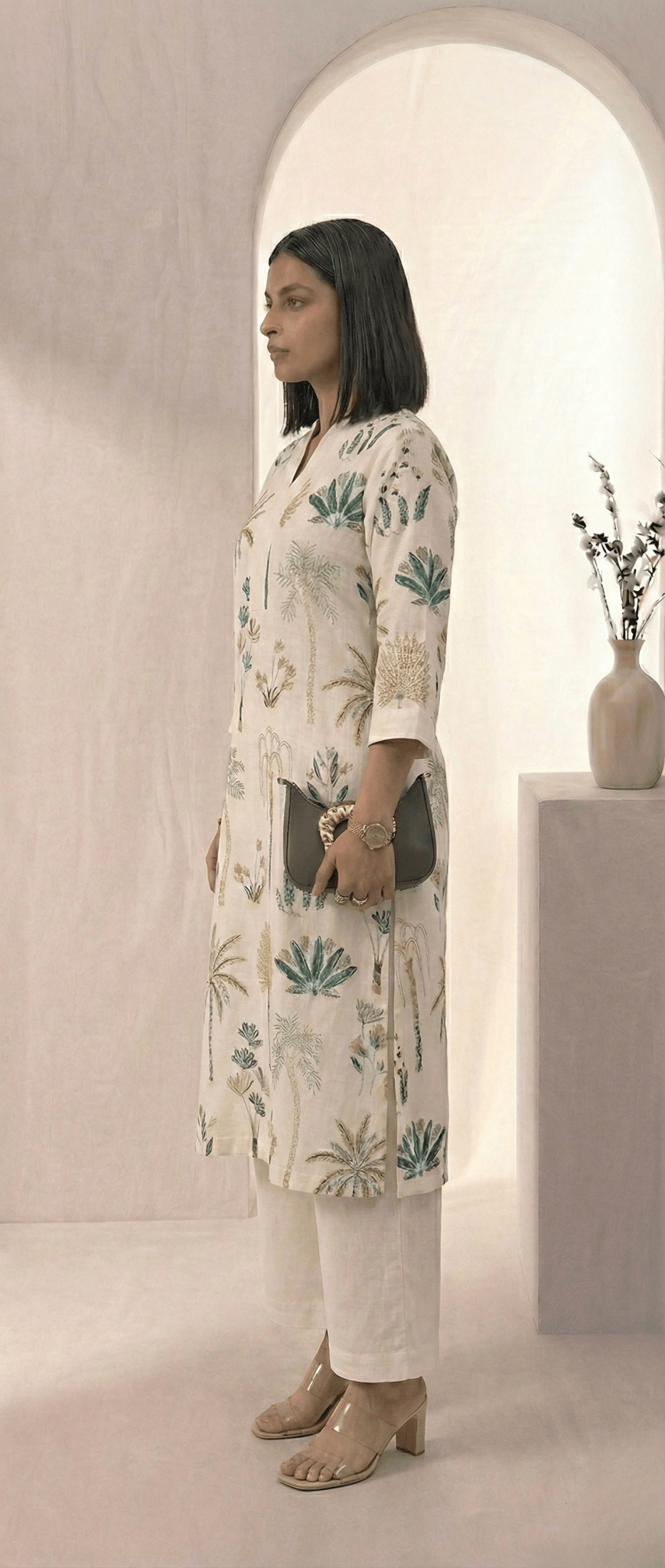 Women’s Printed Cotton Flex Kurta Set with Palazzo - Tevar Studio