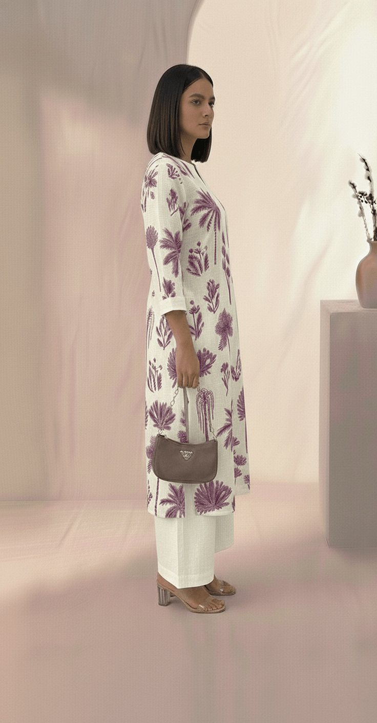 Women’s Printed Cotton Flex Kurta Set with Palazzo - Tevar Studio