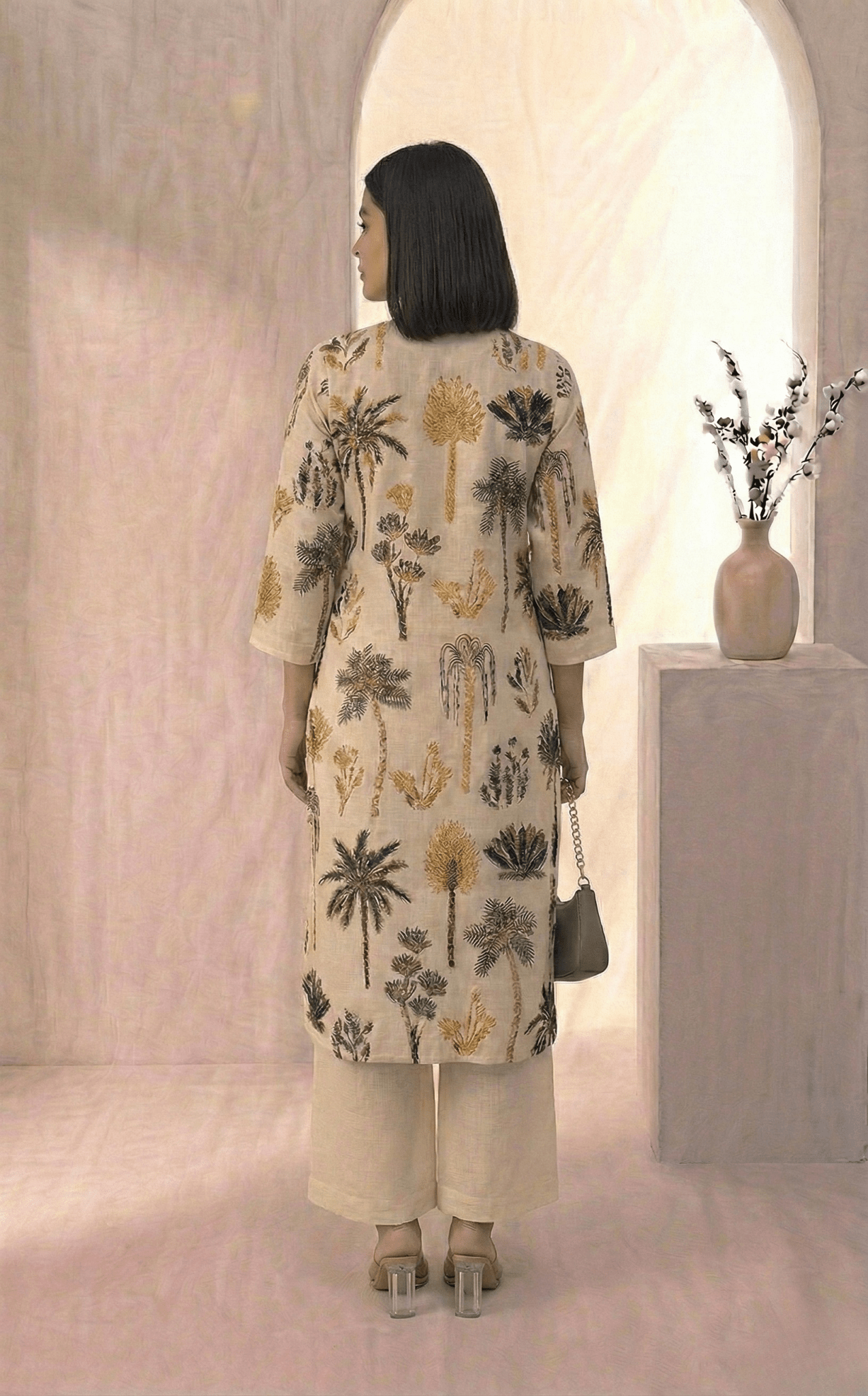 Women’s Printed Cotton Flex Kurta Set with Palazzo - Tevar Studio